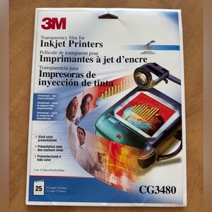 3/$30 3M Transparency Film for Inkjet Printers cg3480 25 sheets